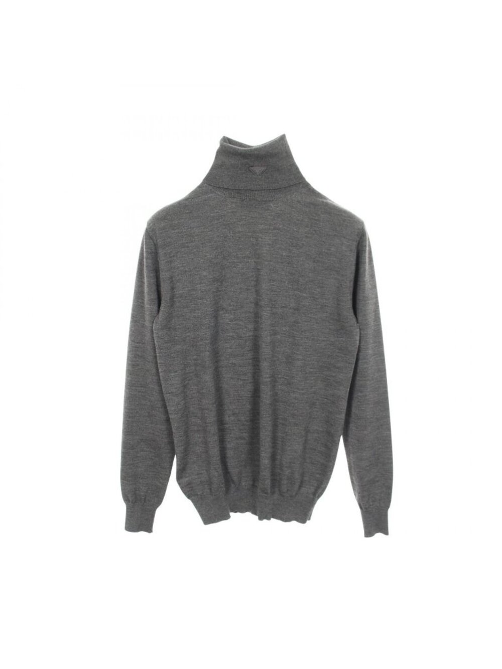 Prada Knit Triangle Logo Turtleneck Wool Sweater